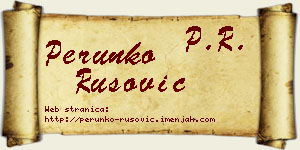 Perunko Rusović vizit kartica